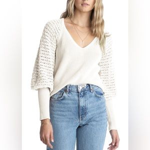 525 America 100% cotton knit Sweater off white